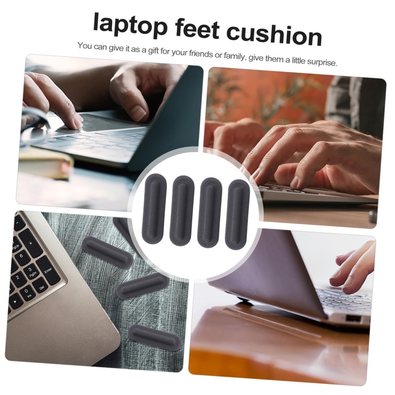 TEHAUX 4Pcs Laptop Rubber Feet Pads for Non Slip Cushions