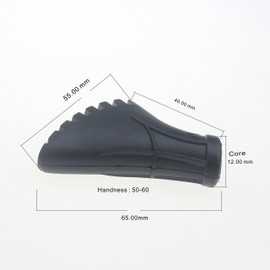 Crestgolf Nordic Walking Pads for Asphalt, Trekking Pole Rubber Foot for Asphalt and Stone, Pack of 6