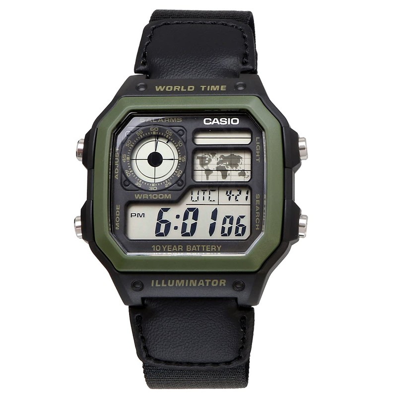 Casio World Time Digital Men's Watch AE-1200 Series International Model,