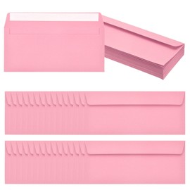 PATIKIL 60 Pack Pink #10 Business Envelopes, Colored Self Seal Letter Size Envelopes for Business Mailing Office Checks Invitation, 4-1/8 x 9-1/2 Inches