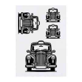 Azeeda 4 x 'Schwarzes Taxi' Temporäre Tattoos - Wasserfest, Hautfreundlich & Ungiftig · Transfers in Verschiedenen Größen (TO00078084)