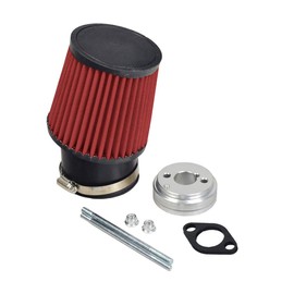 AlveyTech High Performance Air Filter Intake Kit fits Coleman CK100 & SK100 98cc Go-Kart - Engine Air Cleaner, Universal Replacement Accessories Parts, for Powersports Mini-Bike Gokarts Cart, Red