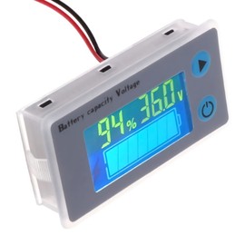 Battery Monitor 12V 24V 36V 48V Digital Battery Capacity Tester Percentage Level Voltage Temperature Switch Meter Gauge Golf Cart Battery Meter (36V)