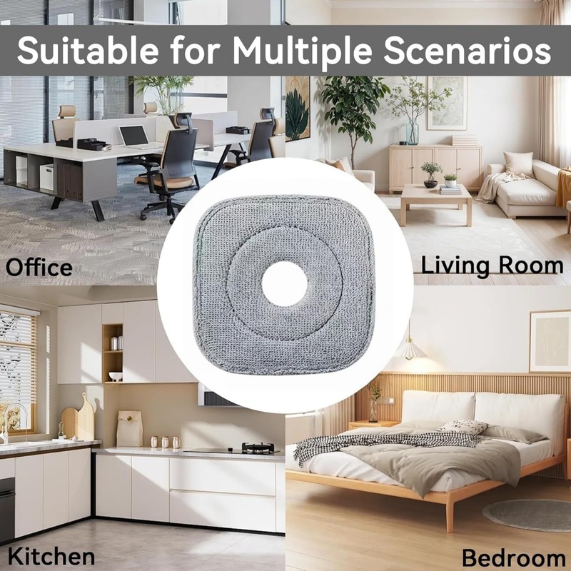 Square Microfiber Mop Pads Refills,Thick Microfiber Pad Refill,Square Micro-fiber Mop