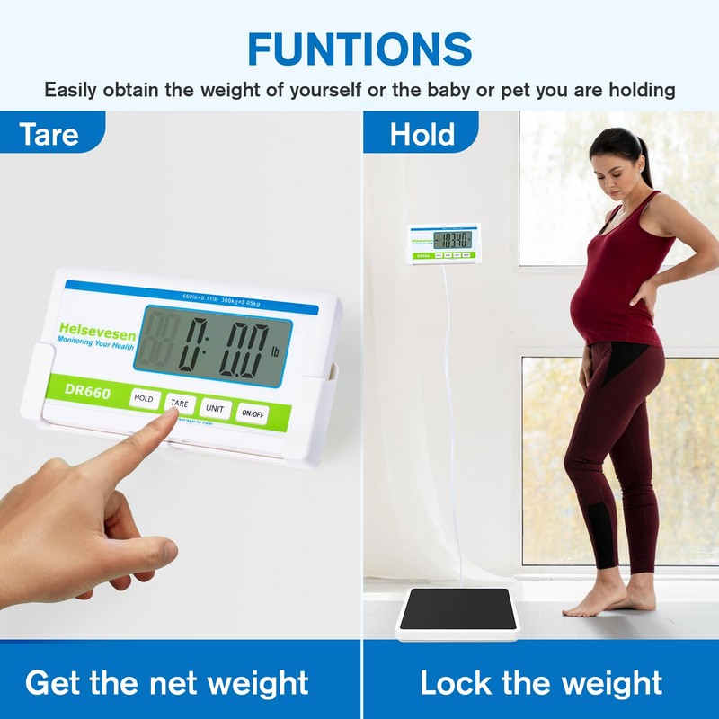 Helsevesen Medical Scale, Professional 660 lb Bariatric Body Weight Scale,