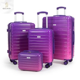 UUH Exquisite 4 Piece Luggage Set Durable Lightweight Gradient Color 13/20/24/28 inch PC + ABS with TSA Lock and Deluxe 360° Spinning Wheels Travel Bag - Essential Accessory for Vacation and Family TravelCompact Luxury Luggage Carry-on Luggage - Color: P