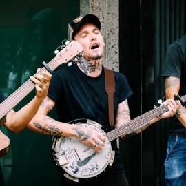 Nefelibata Banjo Strap, 2.5"Wide Double Layer Crazy Horse Art Leather Guitar Strap Adjustable Replacement With Headstock Rope(Light Brown)