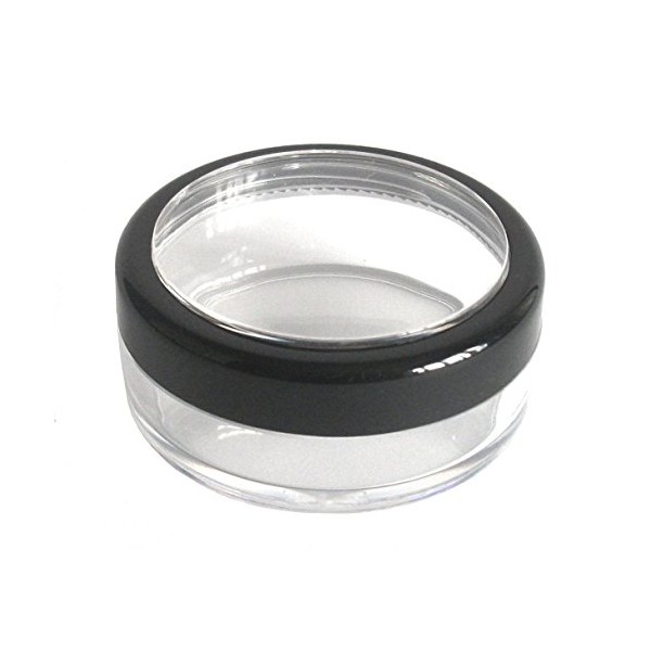 20mL THICK WALL Empty SMALL PLASTIC JAR with Black Rimmed