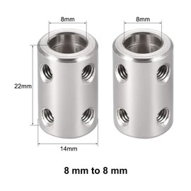Shaft Coupling Connector, Rigid Coupling, Motor Shaft Coupling, Shaft Couplings, 8 mm to 8 mm Bore, Coupling Adapter for 3D Printers, for DIY Robots, Motor Accessories, 3D Printer, Pack of 2