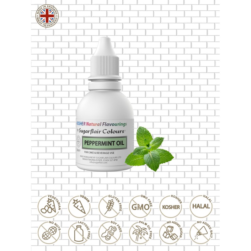 Sugarflair 100% Natural Flavour Estratto di Peppermint, Menta Piperita -