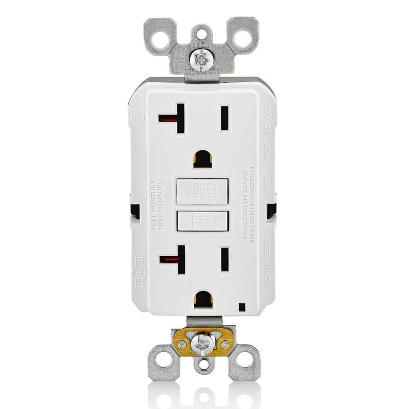 Leviton Self-Test SmartlockPro Slim GFCI Non-Tamper-Resistant Receptacle with LED Indicator