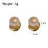 Gold Large Pearl Stud Earrings for Women Trendy Freshwater Round