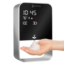 GentleJet EliteJet Automatic Foaming Soap Dispenser Touchless - Wall Mount & Countertop, Aluminum Alloy Body, Automatic Soap Dispenser Touchless with Dual Power (USB/Battery), LED Display