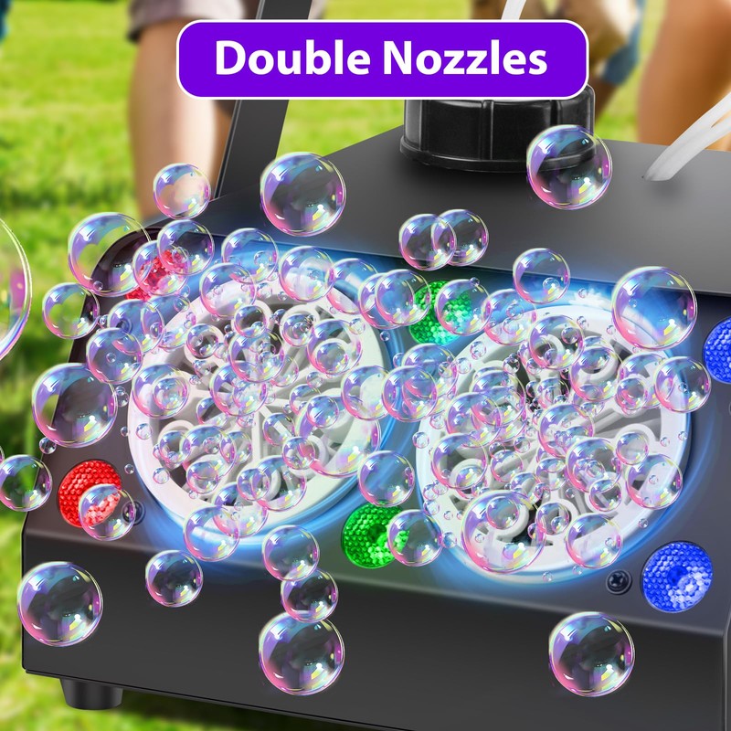 Yunova LED Bubble Machine with Remote Control, 50,000 Bubbles Per