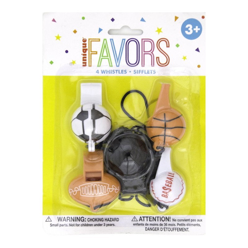 Unique Sport Ball Whistle Necklaces | Assorted Designs | 4