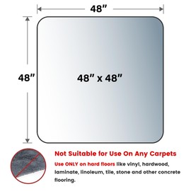Yecaye Office Chair Mat for Hardwood Floor, 48"×48" Clear Office Floor Mat, Computer&Desk Chair Mat, PVC Heavy Duty Floor Protector Chair Mats for Rolling Chairs, Can't be Used on Carpet