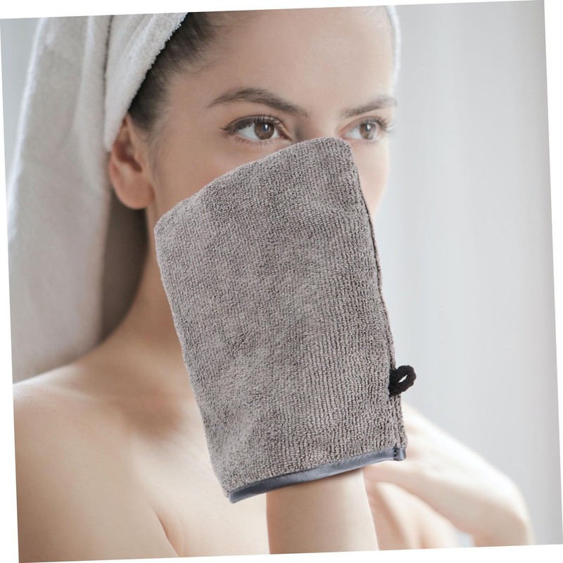 NOLITOY 3Pcs Makeup Remover Gloves Facial Cleaning Mitts for Gentle