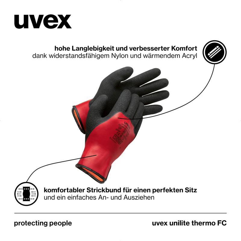 Uvex Unilite Thermo FC Warm Winter Protective Gloves Lined Unisex