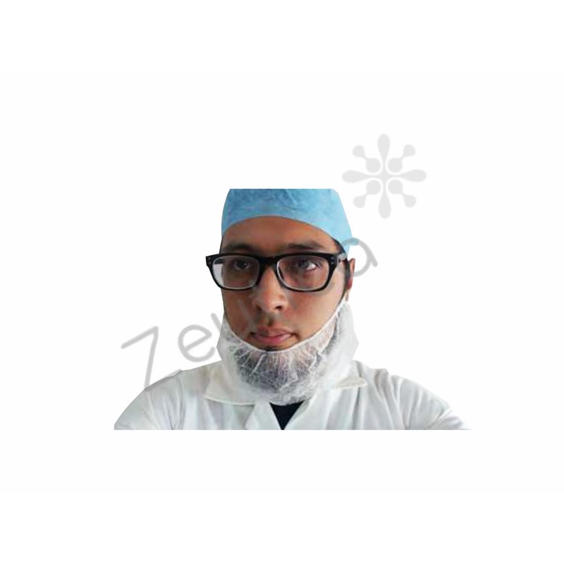 ZEUTICA 100 Pzas Cubrebarba de polipropileno Blanco Cubre barbas desechable