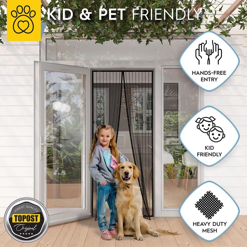 TOPOST Mosquitero Magnetico para Puerta Pocket y Cortina 100x210 CM,