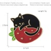 1Pc Cute Enamel Brooch Pins Cartoon Cat Strawberry Brooch Pins