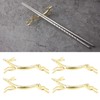 4Pcs Chopstick Rest Smoother Surfaces Reusable Cute Animal Design Gold