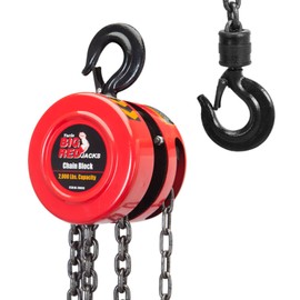 BIG RED TR9010-6 Torin Hand Chain Hoist: 2 Heavy Duty Hooks, 8ft/2.5m Chain Length for Warehouse Building and Automotive Machinery, 1 Ton (2000 Lbs.) Capacity, Red