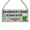 Grandad's Shed - Whimsical Tea Entry Wooden Plaque | A