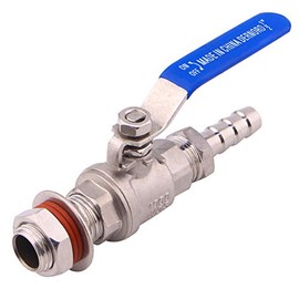 DERNORD 1/2 Inch Stainless Steel Ball Valve Weldless Bulkhead For Home Brew Kettle (1/2 NPT to 1/2 Barb Hose)