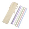 6PCS Openable Straws Silicone 9.8in Snap Washable Reusable Easy to