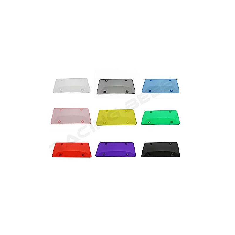 Racingbees Car Concave License Plate Cover Multi Color (1 Set
