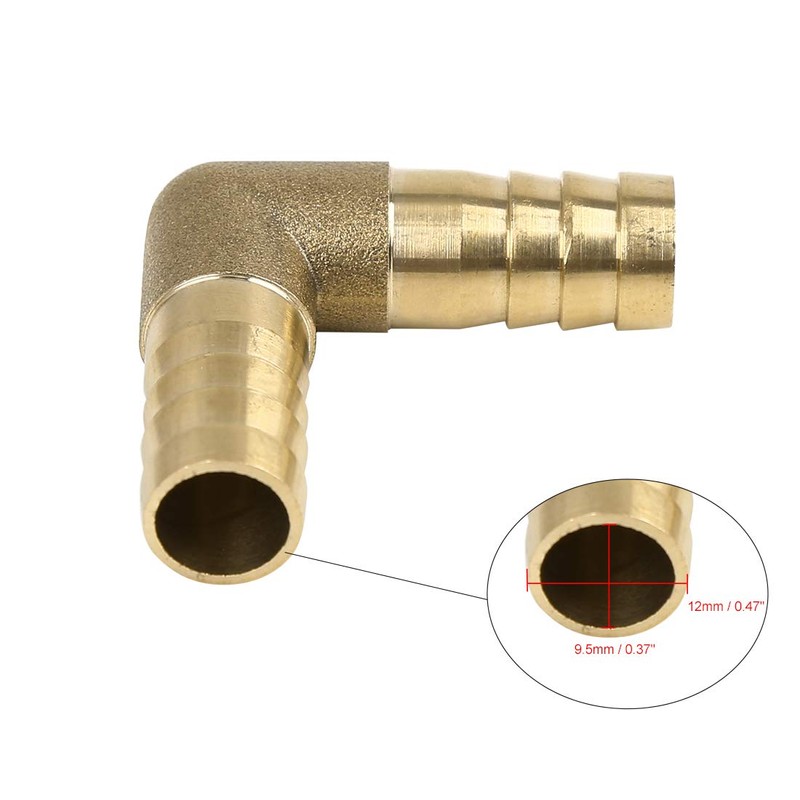 sourcing map 12 mm Hose Barb Elbow 90 Degree Brass