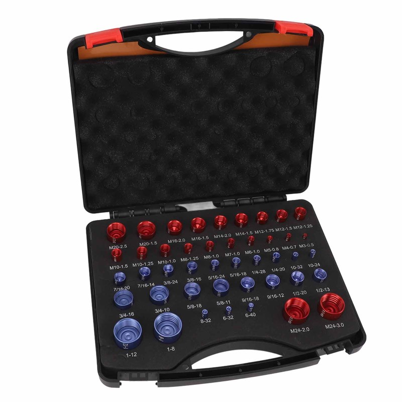 44pcs Nut and Bolt Thread Checker Red Blue Nut and