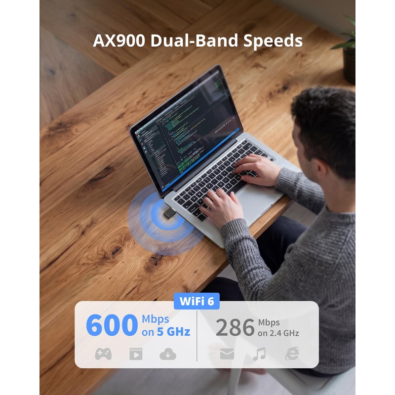BrosTrend AX900 Mini USB WiFi 6 Linux Compatible WiFi Adapter
