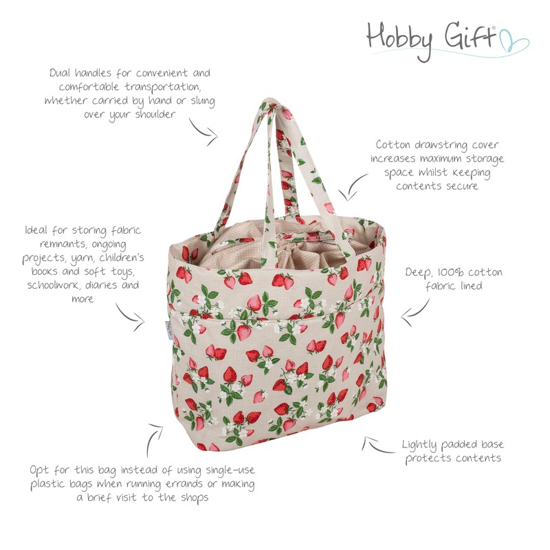 Hobby Gift Drawstring Craft Bag – Wool Storage Tote, Yarn
