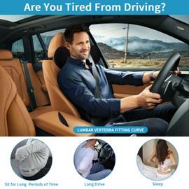 Zhufas Lumbar Cushion, Back Cushion with Removable Elastic Band, Non-Slip Lumbar Support, Lumbar Cushion for Office Chair, Lumbar Cushion (Black)