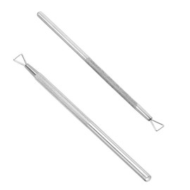 AKOAK Stainless Steel Nail Art Cuticle Pusher,Triangle Cuticle Peeler Scraper Remove Gel Nail Polish Remove Tool,Pack of 2