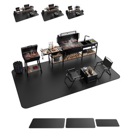 Gancuiwen Large 90x52” BBQ mat for Under Grill,Double-Sided Silicone Grill mat for Outdoor Grill Deck Protector, Indoor Fireplace Mat/Fire Pit Mat (90 * 52“)