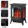 Electric Fireplace Stove Heater with Thermostat Control, 16" Infrared Faux