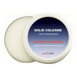 Ladybug Spot 1 OZ Solid Cologne - Luxury Rich Classic Scent - Infused with Essential Oils for Men and Women (Sandalwood & Black Cardamom)