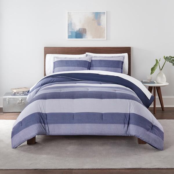 Serta Simply Clean Billy Soft Modern 2 Piece Jersey Striped