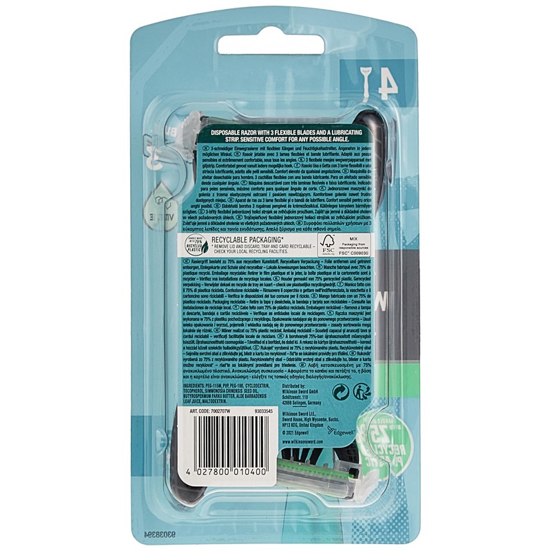 Wilkinson Sword Xtreme 3 Sensitive Disposable Razors for Men