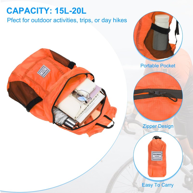 PATIKIL Hiking Backpack, 15L-20L Packable Lightweight Backpack Daypack Foldable Outdoor