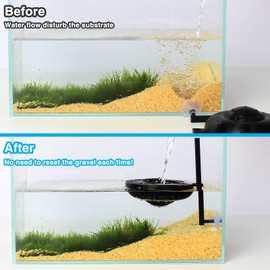 lopeztek Water Flow Controller for Betta Fish Tank, Water Change Pouring Diffuser for Aquarium, Efficiency Water Filling Accessories (Black)