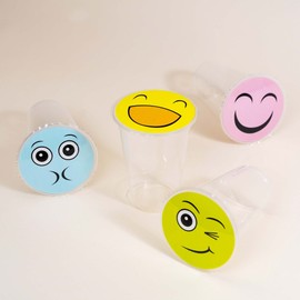 WYZworks Cup Sealer Film with Cute Colorful Expressive Smiley Design, Seals 3275 cups per roll @ 90mm-105mm, Bubble Boba Milk Tea Lid Sealing Film for PP Plastic Cup