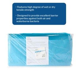McKesson CSR Sterilization Wrap for Medical Supplies, Nail Technicians, Tattoo Tools - Air and Water Barrier, Blue Cellulose, 24 in x 24 in, 100 Count, 1 Pack