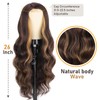 Luxclipse Long Body Wavy Wigs Human Hair, Brown Mixed Blonde,