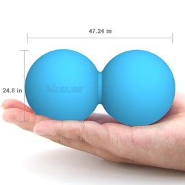 MUEUSS Massage Ball Double Lacrosse Ball Peanut Massage Ball & Mobility Ball for Physical Therapy - Deep Tissue Massage Tool for Myofascial Release, Muscle Relaxer, Acupoint Massage 1 Pack, Blue