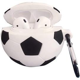 Silicone Case for Airpods Pro, Cute Funny Cool Basketball Football Protective Rubber Cover Skin with Anti-Lost Keychain (Football)