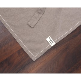 AMOUR INFINI Cotton Aprons for Women with Pockets Adjustable Strap & Waist Ties Bib Apron Washed Chef Aprons for Cooking, Baking and Restaurant (Beige)